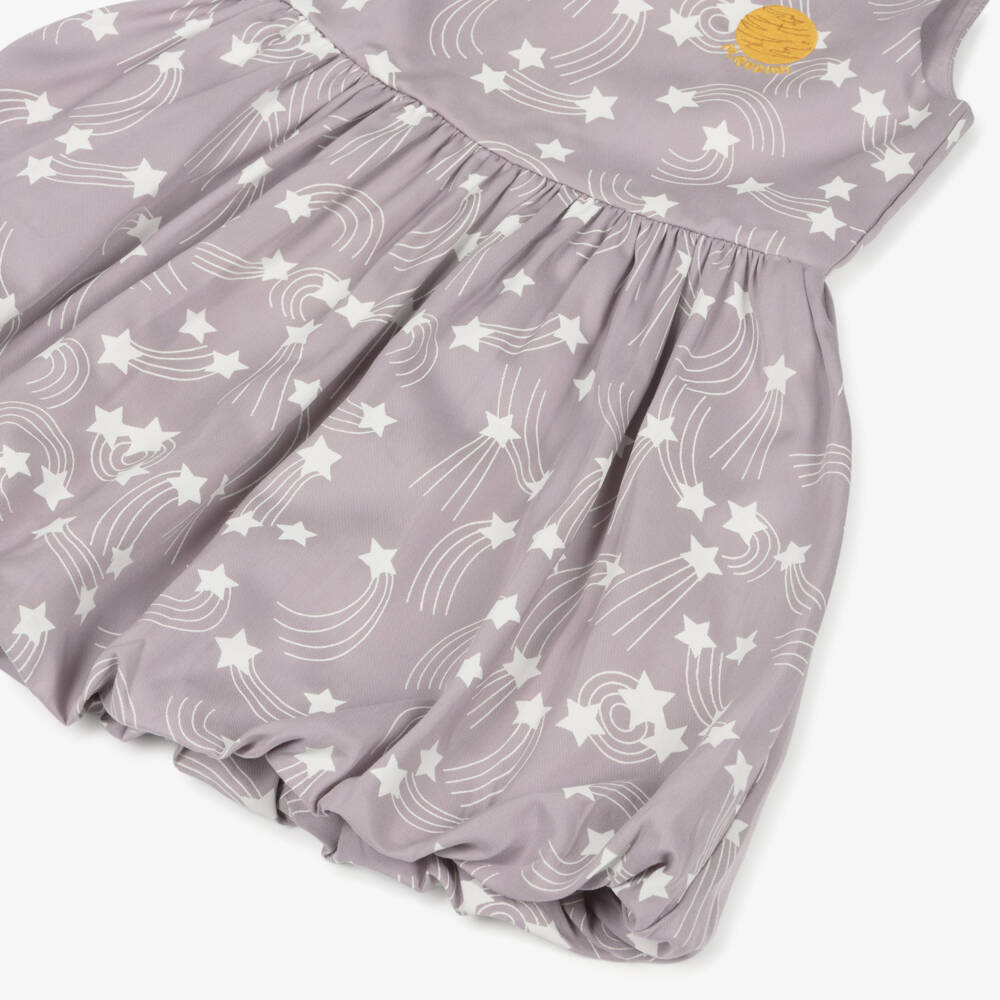 Mini Rodini-Girls Grey-Purple Star Print Dress | Childrensalon Outlet