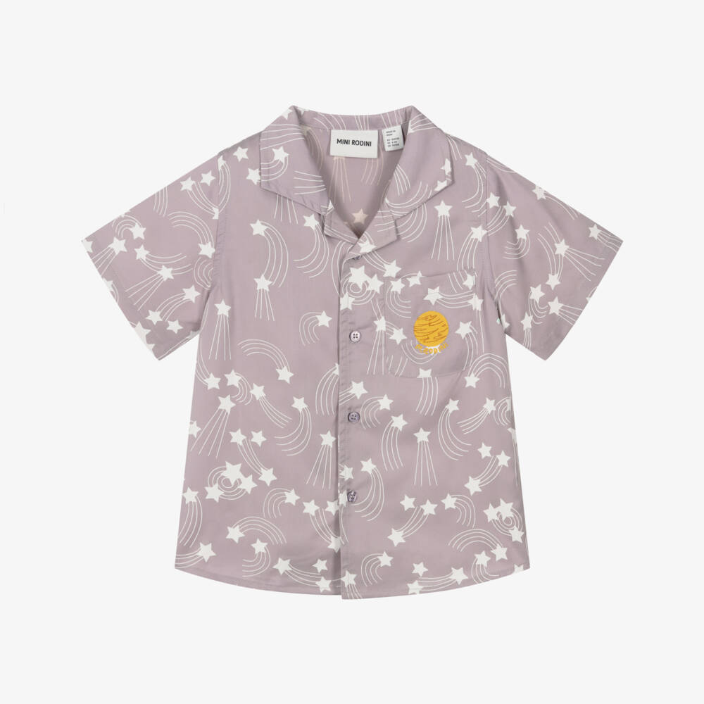 Mini Rodini-Рубашка с принтом звезды пурпурная для девочек | Childrensalon Outlet