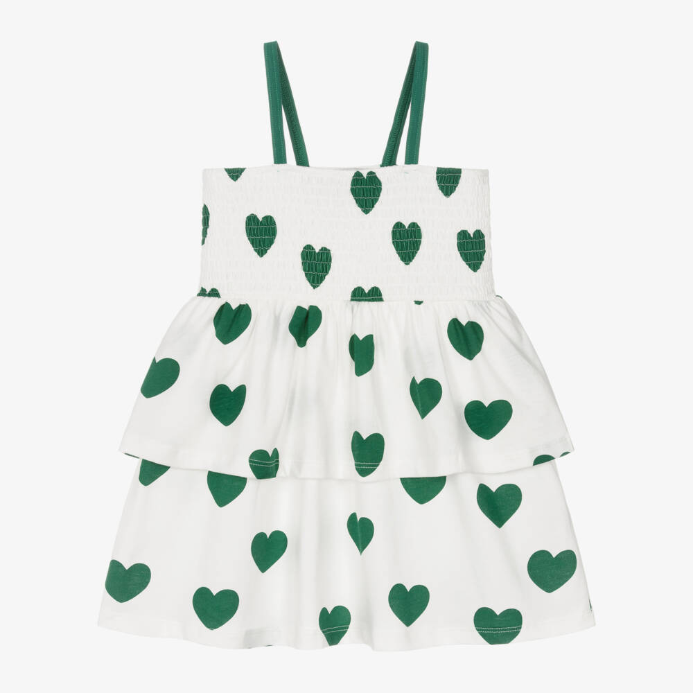 Mini Rodini-Girls Heart Print Cotton Dress | Childrensalon Outlet