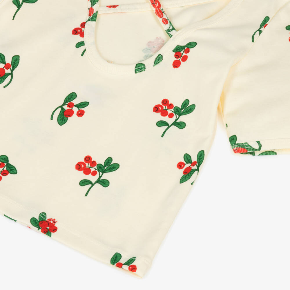 Mini Rodini-Girls Ivory Berry Print Tee | Childrensalon Outlet