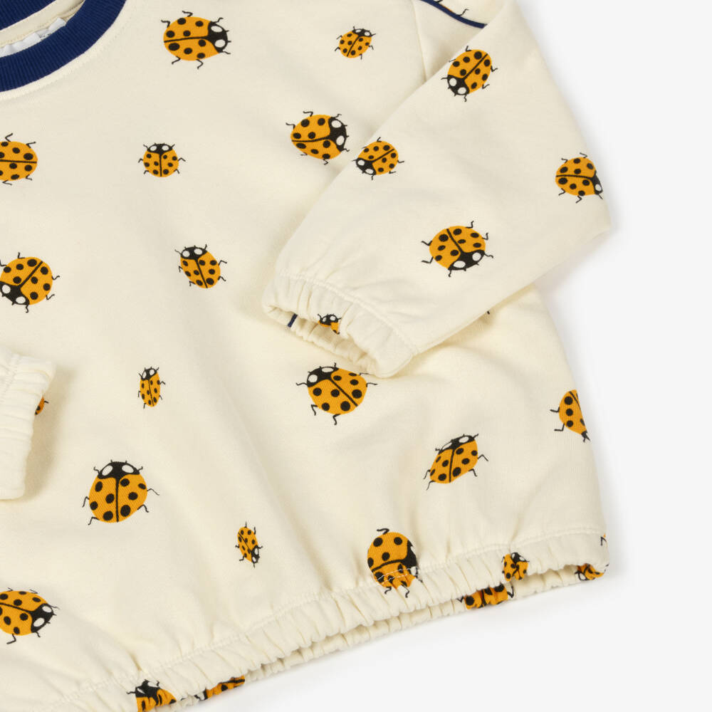 Mini Rodini-Girls Ivory Bug Print Jumper | Childrensalon Outlet