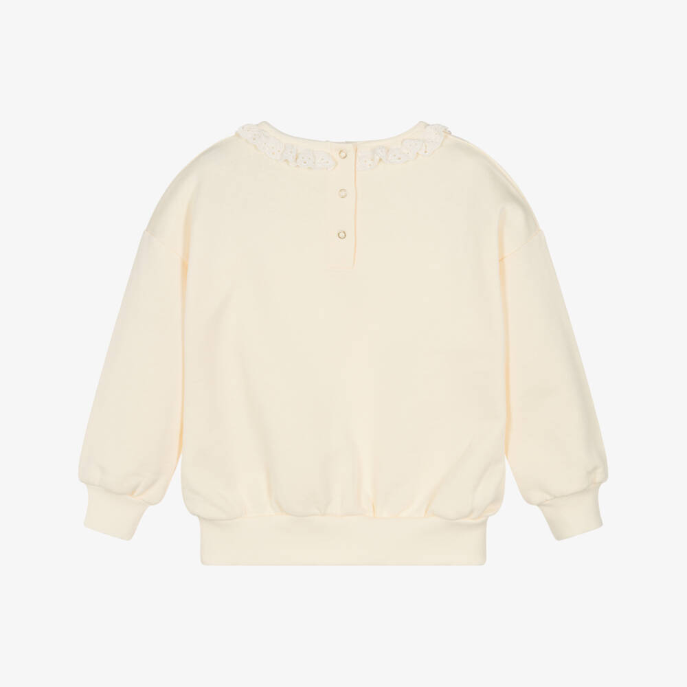 Mini Rodini-Girls Ivory Cotton Ladybird Pullover | Childrensalon Outlet