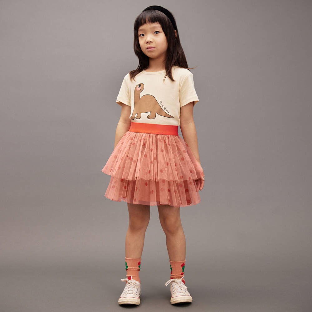 Mini Rodini-Girls Ivory Dinosaur Tee | Childrensalon Outlet