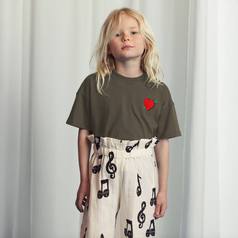 Mini Rodini-Girls Ivory Melodic Cotton Pants | Childrensalon Outlet