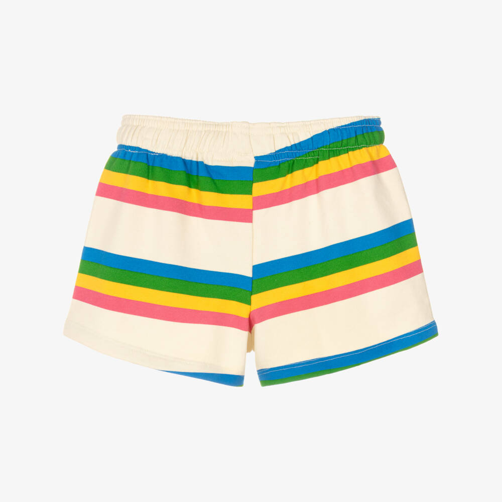 Mini Rodini-Кремовые шорты в разноцветную полоску для девочек | Childrensalon Outlet