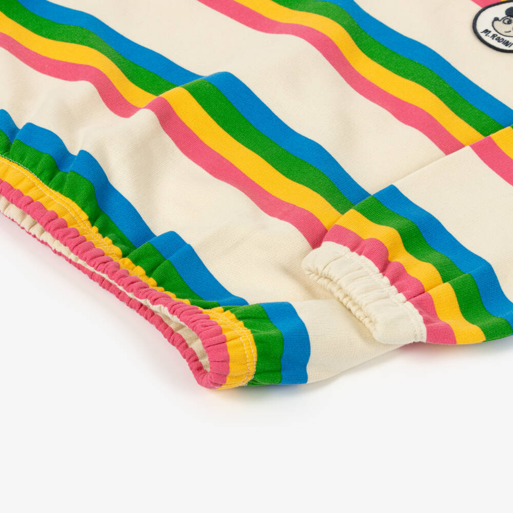 Mini Rodini-Girls Ivory & Multi Stripe Organic Cotton Sweatshirt | Childrensalon Outlet
