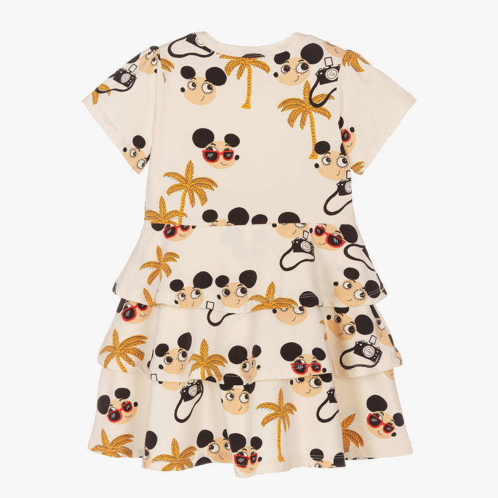 Mini Rodini-فستان قطن عضوي جيرسي لون عاجي | Childrensalon Outlet