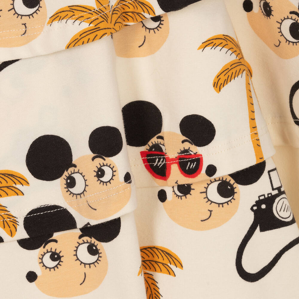 Mini Rodini-فستان قطن عضوي جيرسي لون عاجي | Childrensalon Outlet