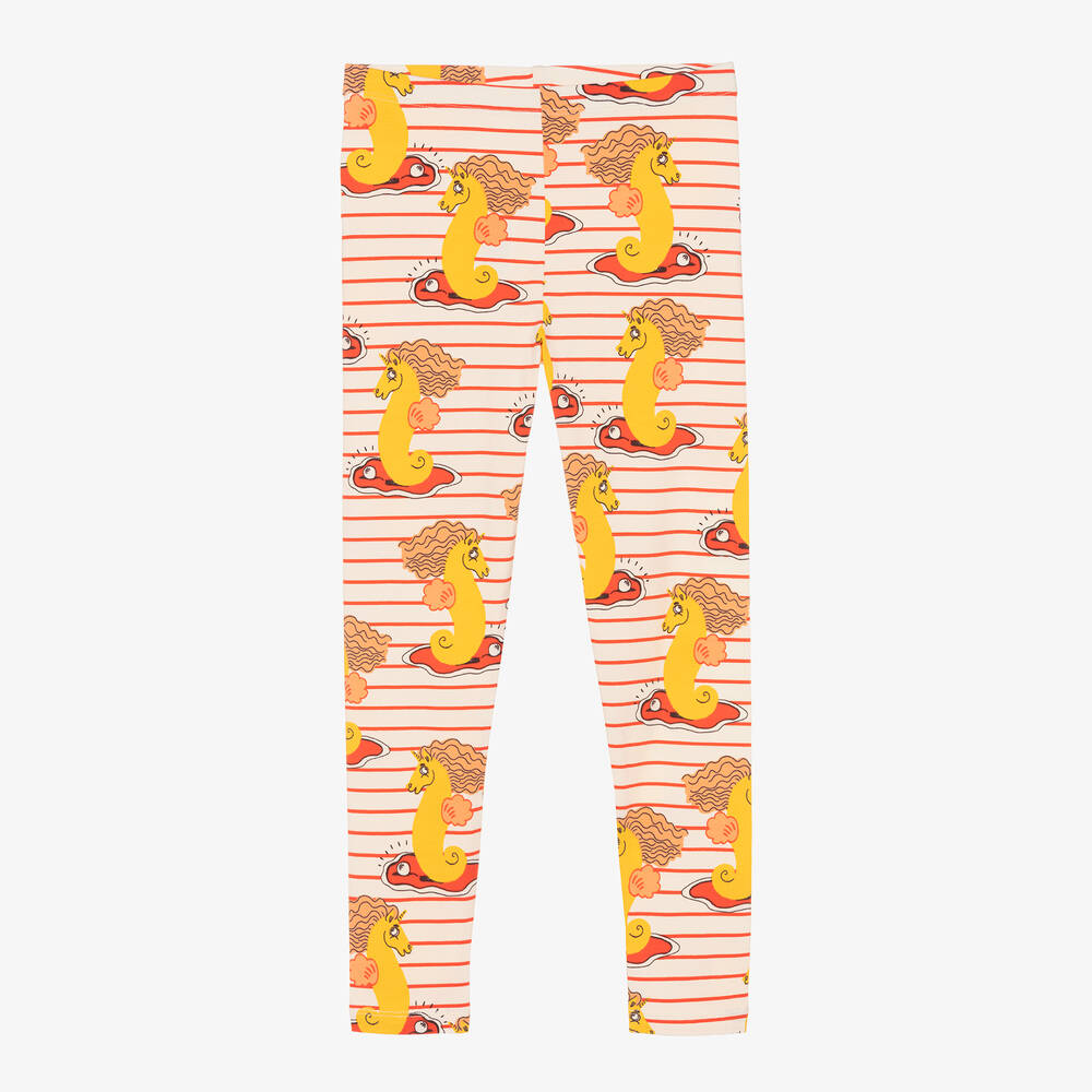 Mini Rodini - Seepferdchen-Bio-Leggings elfenbein | Childrensalon