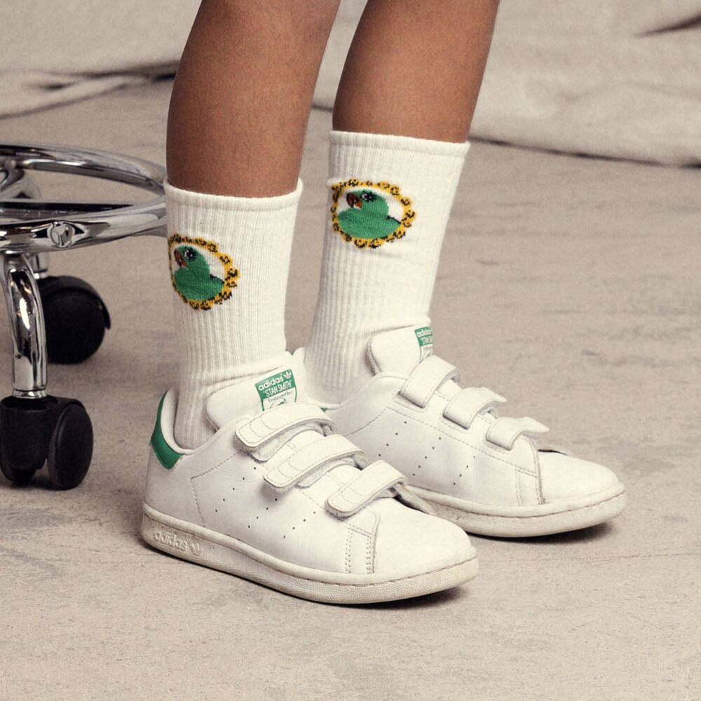 ميني روديني-جوارب كاحل بنعل واقي من الإنزلاق قطن عضوي لون عاجي | Childrensalon Outlet