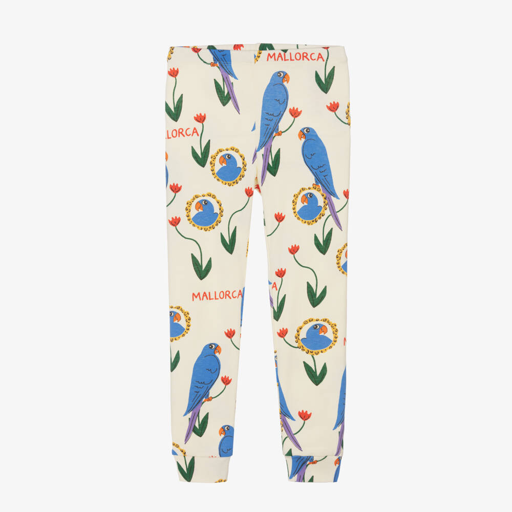 Mini Rodini-Girls Ivory Parrot Print Leggings | Childrensalon Outlet