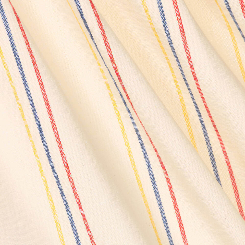 Mini Rodini-قميص قطن عضوي وكتان مقلم لون عاجي | Childrensalon Outlet