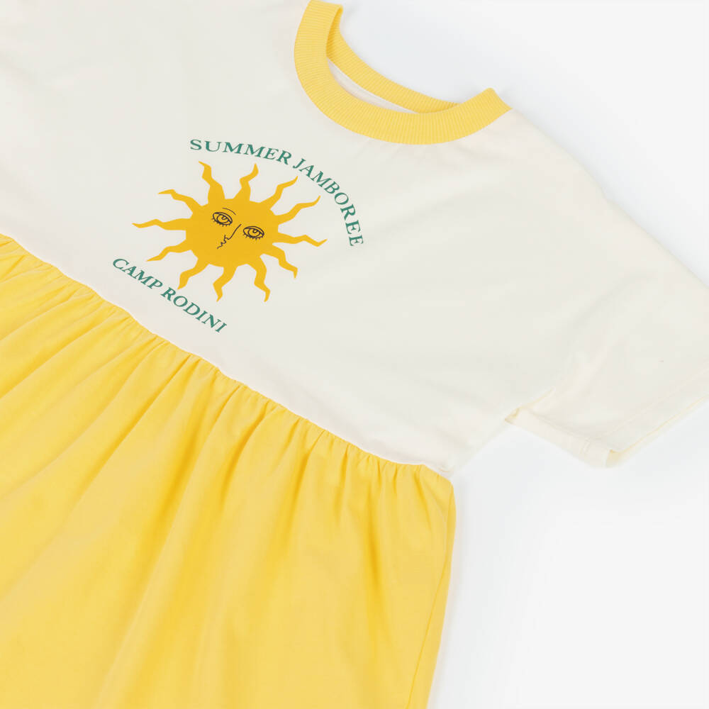 Mini Rodini-Кремовое и жёлтое платье для девочек | Childrensalon Outlet