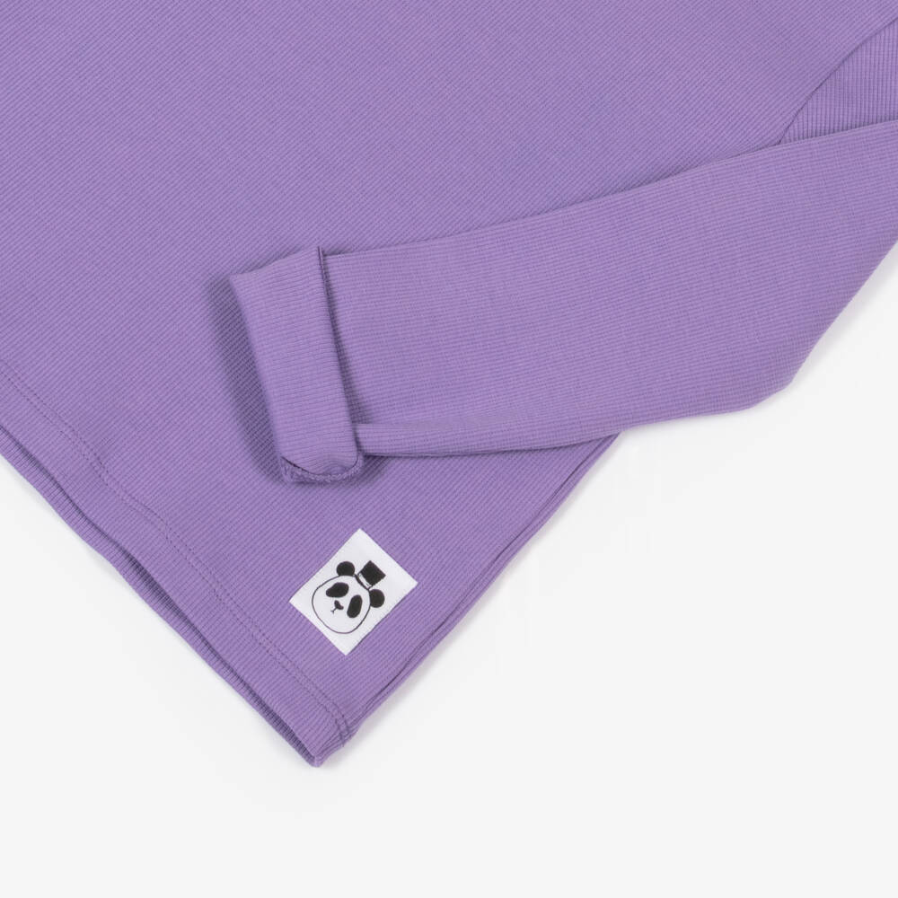 Mini Rodini-Girls Lavender Ribbed Cotton Long Sleeve | Childrensalon Outlet