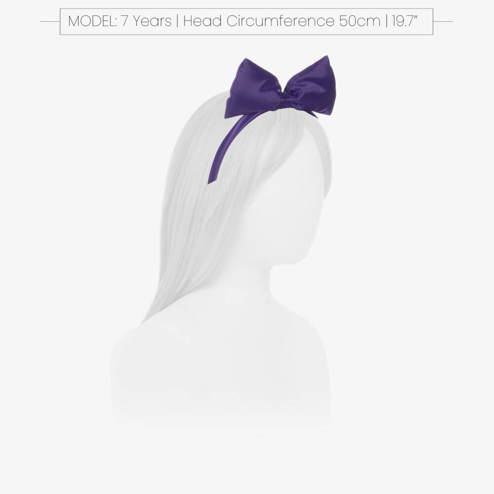 Mini Rodini-Аксессуар для волос с атласным бантом лаванда для девочек | Childrensalon Outlet