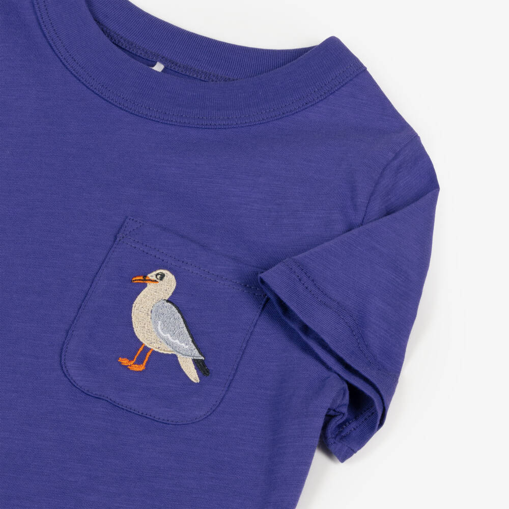 Mini Rodini-Girls Lavender Seagull Print Tee | Childrensalon Outlet