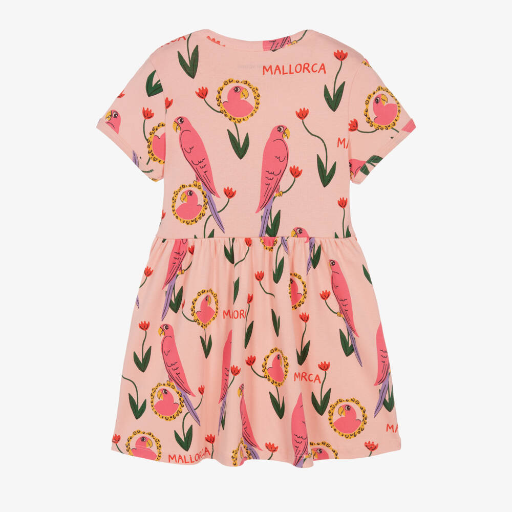 Mini Rodini-Girls Light Pink Parrot Dress | Childrensalon Outlet