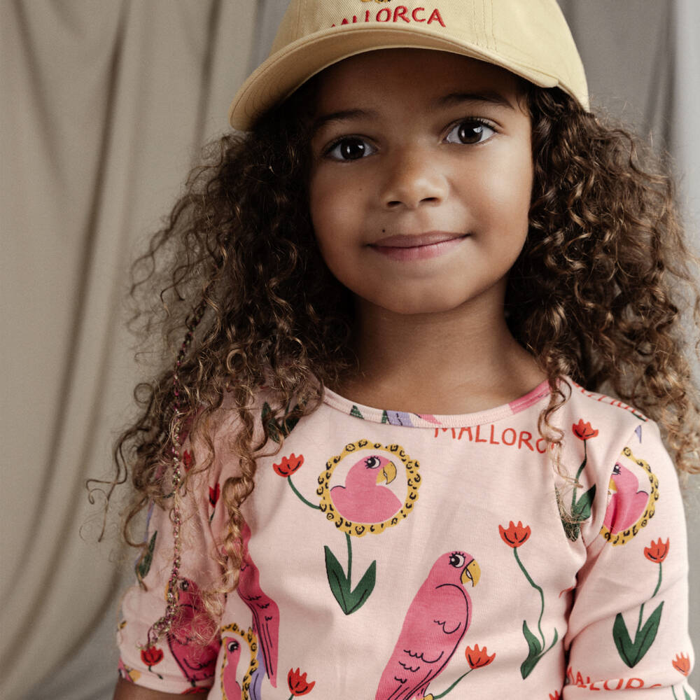 Mini Rodini-Girls Light Pink Parrot Tee | Childrensalon Outlet