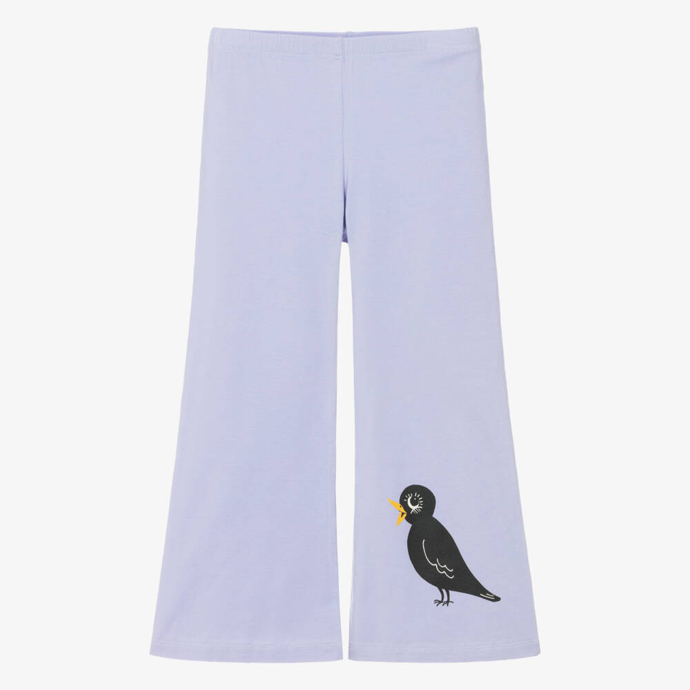 Mini Rodini-Girls Lilac Cotton Flare Trousers | Childrensalon Outlet