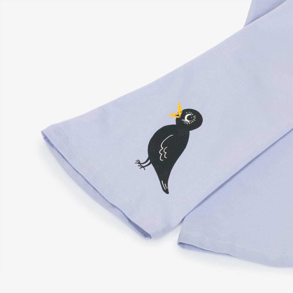 Mini Rodini-Girls Lilac Purple Cotton Flared Blackbird Trousers | Childrensalon Outlet