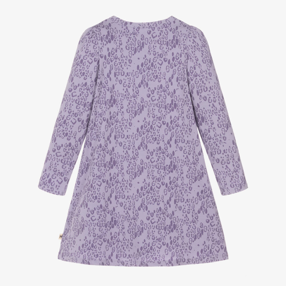 Mini Rodini-Girls Lilac Purple Organic Cotton Leopard Dress | Childrensalon Outlet