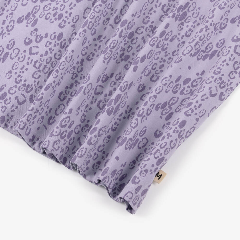 Mini Rodini-Girls Lilac Purple Organic Cotton Leopard Dress | Childrensalon Outlet