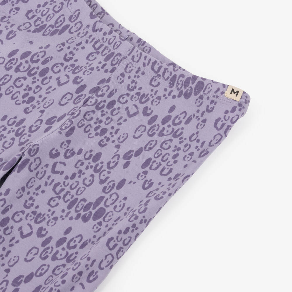 Mini Rodini-Girls Lilac Purple Organic Cotton Leopard Leggings | Childrensalon Outlet