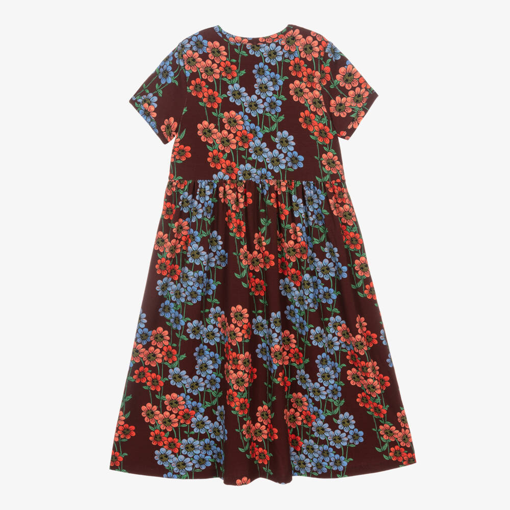 Mini Rodini-Girls Maroon Daisy Patterned Dress | Childrensalon Outlet