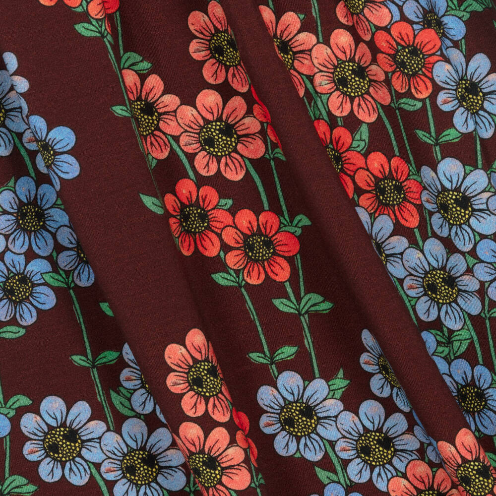 Mini Rodini-Girls Maroon Daisy Patterned Dress | Childrensalon Outlet