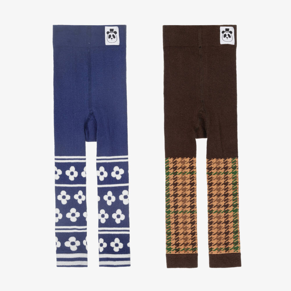 Mini Rodini-Girls Navy & Chestnut Leggings Duo | Childrensalon Outlet