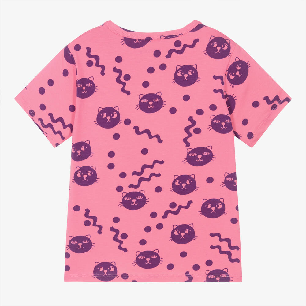 Mini Rodini-Girls Organic Cotton Kitty Tee | Childrensalon Outlet