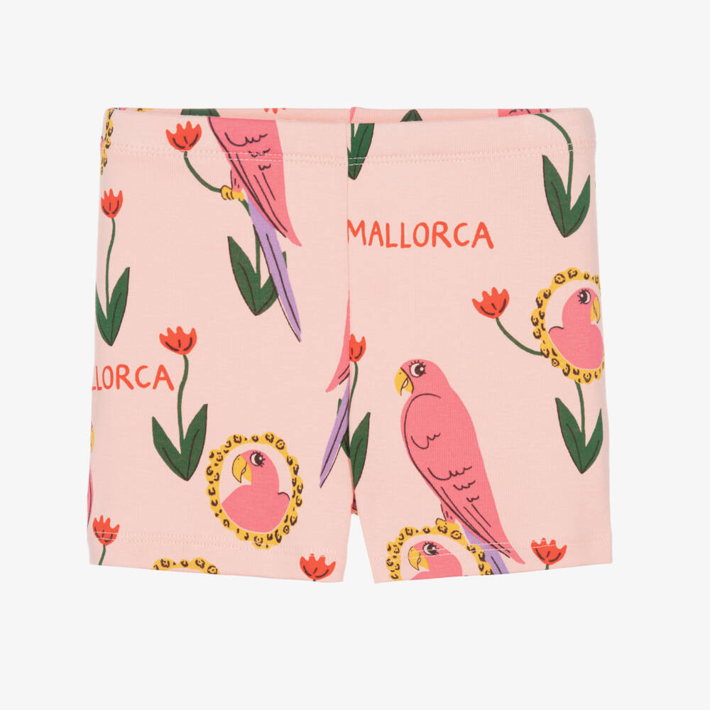 Mini Rodini-Girls Organic Parrot Print Shorts | Childrensalon Outlet