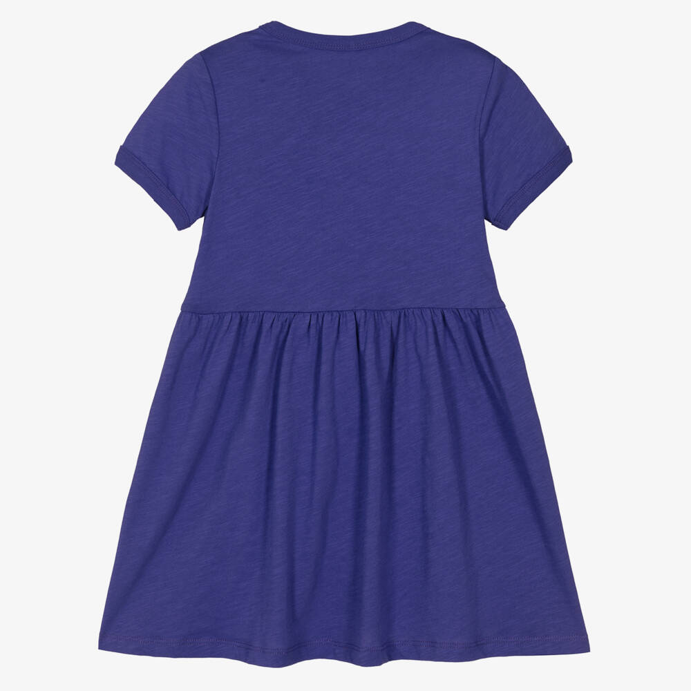 Mini Rodini-Платье пурпурное с чайками для девочек из органического хлопка | Childrensalon Outlet