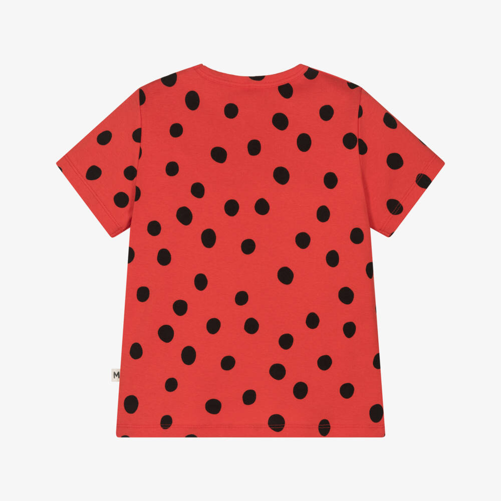Mini Rodini-Girls Organic Red Polka Tee | Childrensalon Outlet