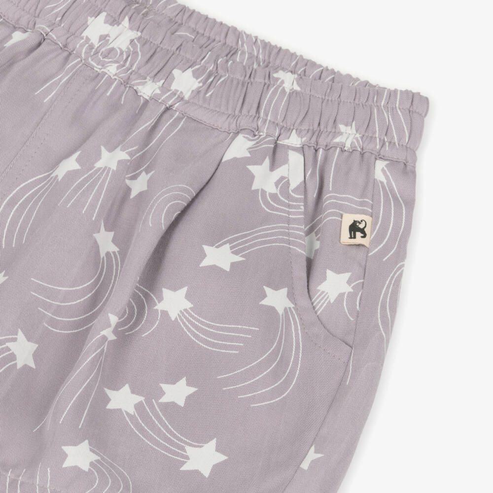 Mini Rodini-Girls Pale Purple Star Print Shorts | Childrensalon Outlet
