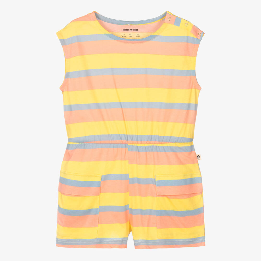 Mini Rodini - Combishort rose pastel rayé fille | Childrensalon