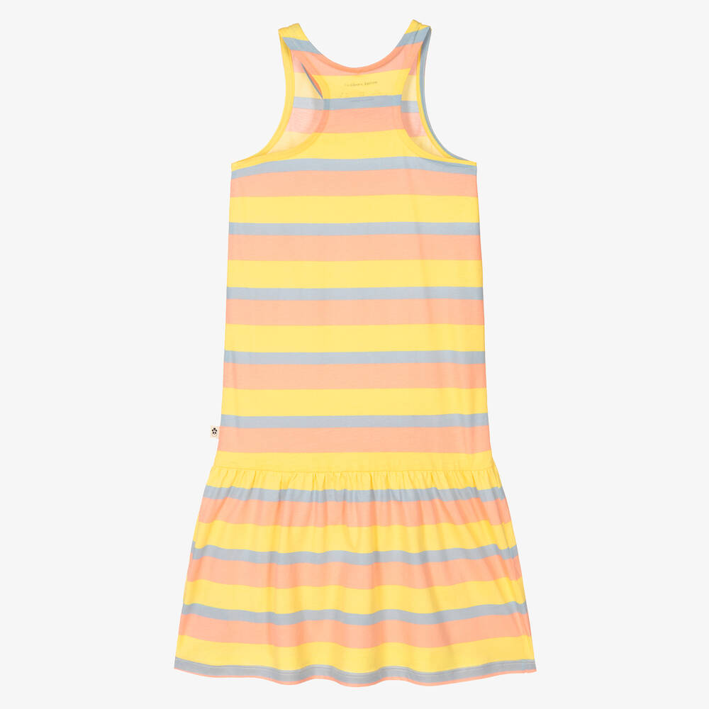 Mini Rodini-Girls Pastel Pink & Yellow Striped Dress | Childrensalon Outlet