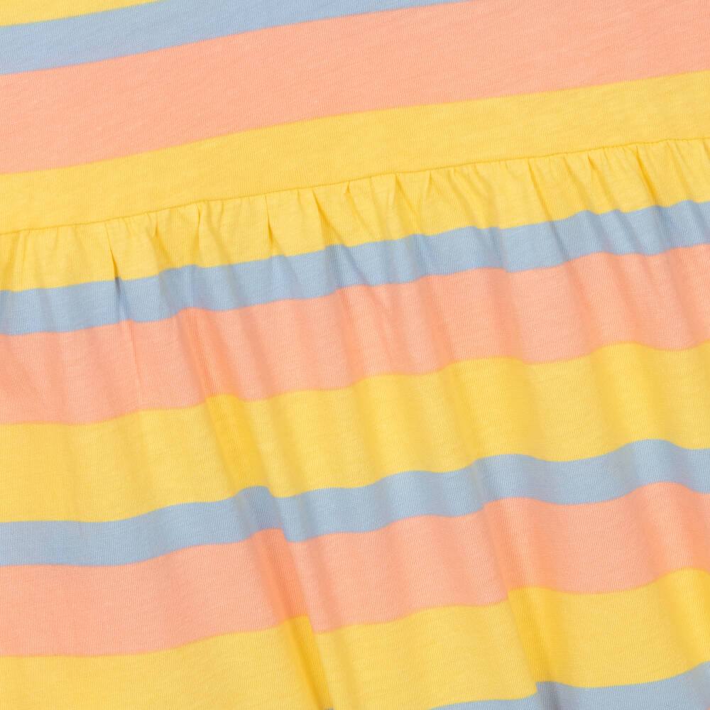 Mini Rodini-Girls Pastel Pink & Yellow Striped Dress | Childrensalon Outlet