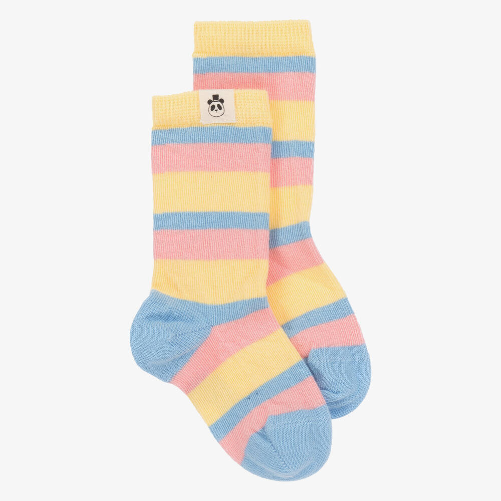 Mini Rodini - Girls Pastel Stripe Organic Cotton Socks | Childrensalon