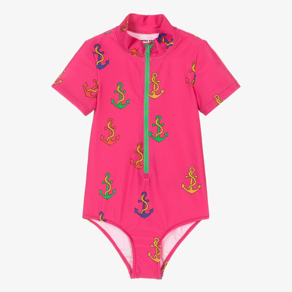 Mini Rodini - Pinker Anker-Badeanzug (LSF 50+) | Childrensalon