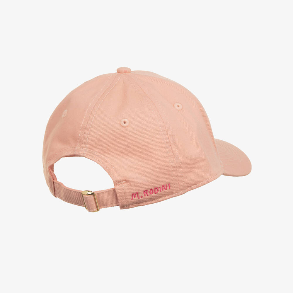 Mini Rodini-Girls Pink Baseball Cap with 'To the Moon and Back' Embroidery | Childrensalon Outlet