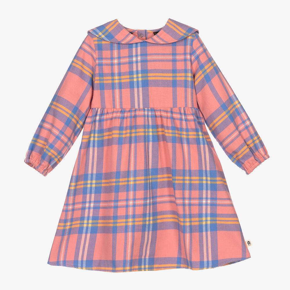 Mini Rodini - Girls Pink Check Flannel Dress | Childrensalon
