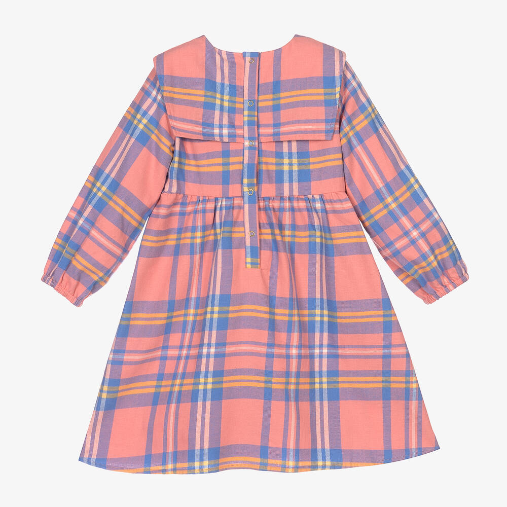 Mini Rodini-Girls Pink Check Flannel Dress | Childrensalon Outlet