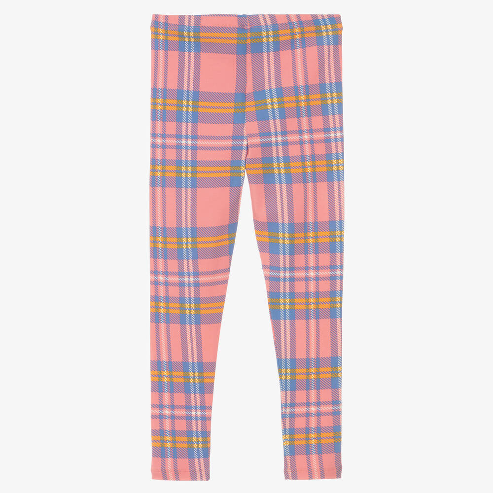 Girls check leggings on sale
