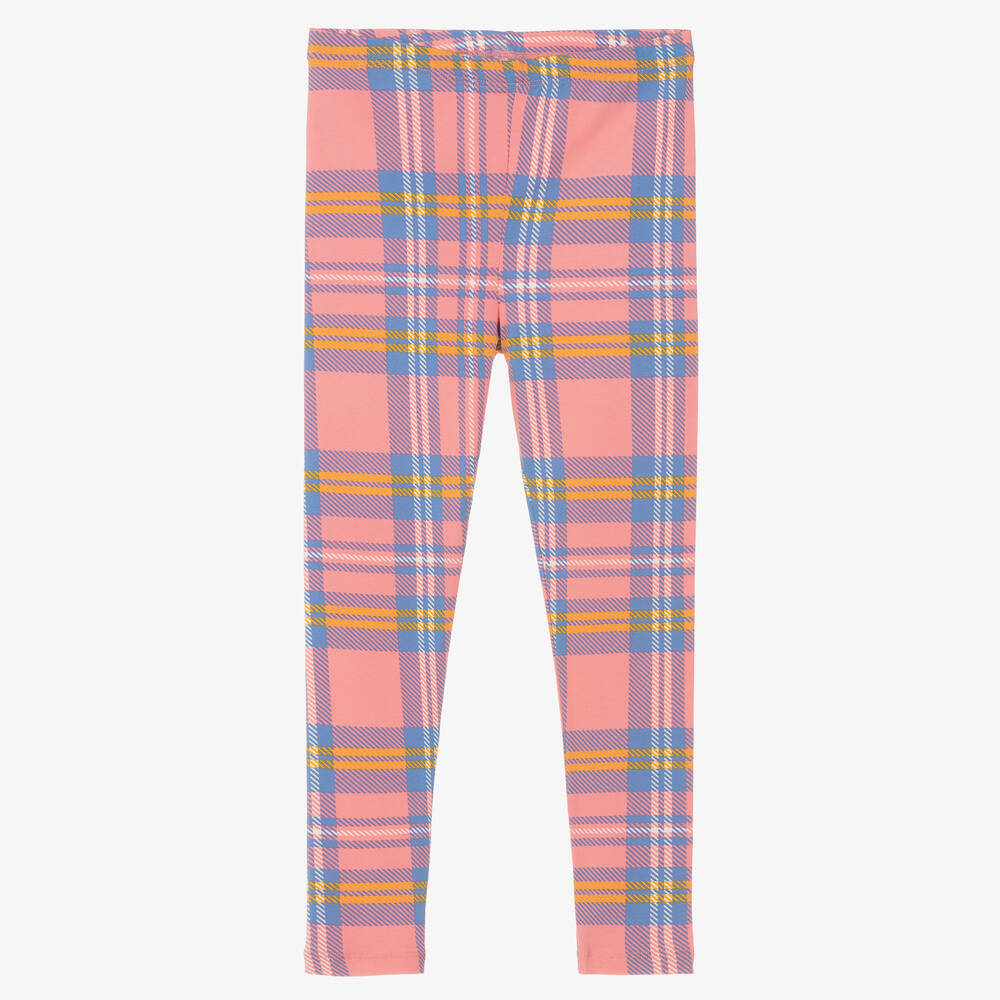 Mini Rodini - Girls Pink Check Leggings | Childrensalon