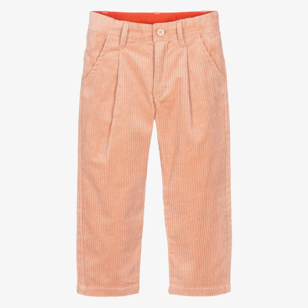 Mini Rodini-Girls Pink Corduroy Trousers with Braces | Childrensalon Outlet