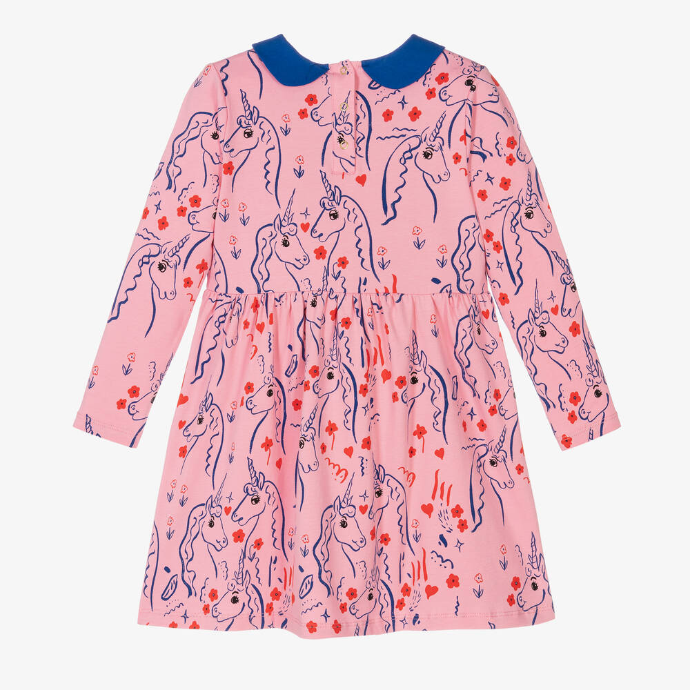 Mini Rodini-فستان قطن عضوي جيرسي لون زهري | Childrensalon Outlet