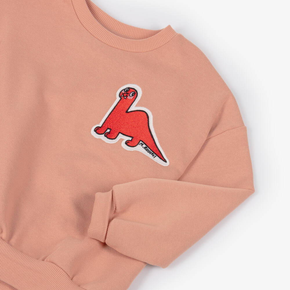 Mini Rodini-Girls Pink Dinosaur Pullover | Childrensalon Outlet