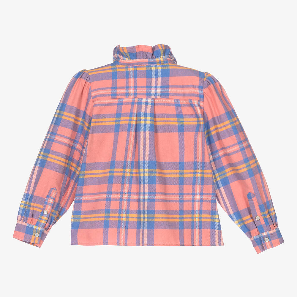Mini Rodini-Girls Pink Flannel Blouse | Childrensalon Outlet