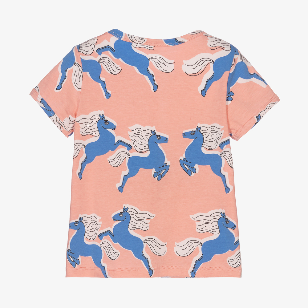 Mini Rodini-Girls Pink Horse T-Shirt | Childrensalon Outlet